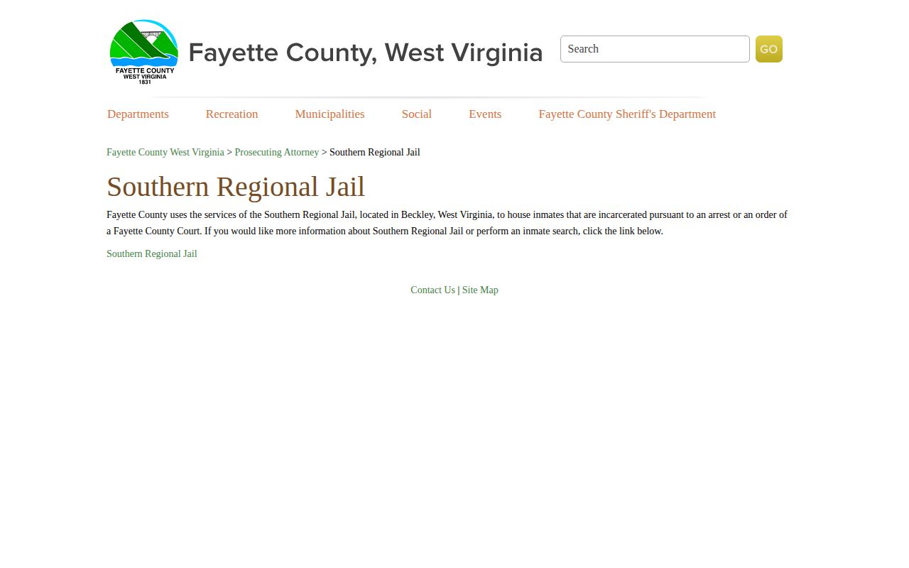 Fayette County official regional jail booking information
